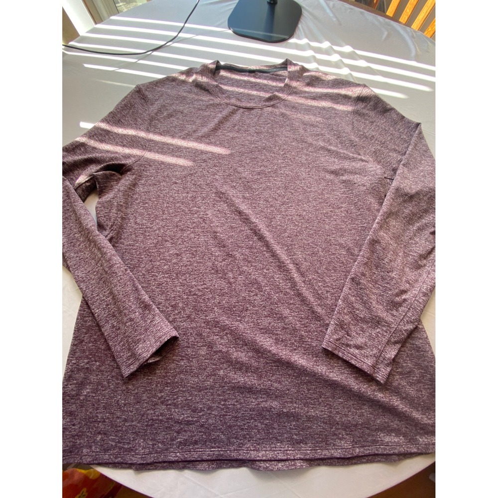 Lululemon Mens Metal Vent Tech Long Sleeve Shirt XXL Heathered Burgundy Purple